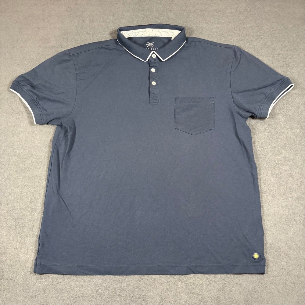 Desert Dunes Polo Shirt Mens Large Blue Short Sleeve Pocket Pique UQ9E20